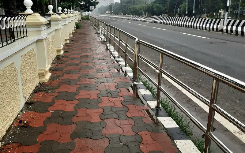 Sidewalk in Thanjavur Tamil Nadu India